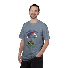 Load image into Gallery viewer, American Born, Jamaican Roots T-Shirt — Flag Tree Graphic Tee
