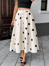 Load image into Gallery viewer, Krista Polka Dot Button Front Maxi Skirt
