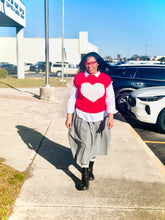 Load image into Gallery viewer, Heart Round Neck Short Sleeve Sweater
