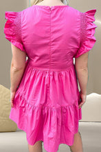 Load image into Gallery viewer, Fuschia Cap Sleeve Dress
