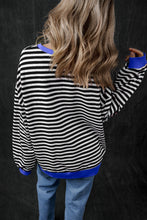 Load image into Gallery viewer, Pumpkin Striped Long Sleeve Sweatshirt
