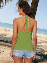 Load image into Gallery viewer, Tied Contrast Halter Neck Tank
