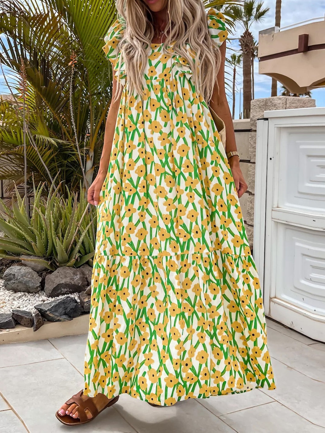 Crystal Cap Sleeve Midi Dress