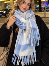 Load image into Gallery viewer, Fringe Plaid Scarf
