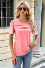 Load image into Gallery viewer, Ruched Round Neck Short Sleeve T-Shirt
