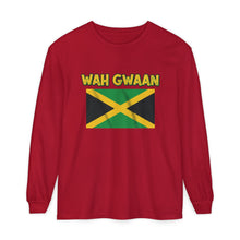 Load image into Gallery viewer, WAH GWAAN Jamaican Flag Long Sleeve Tee
