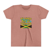 Load image into Gallery viewer, Youth Tee - "Wi Likkle But Wi Tallawah" Jamaican Flag Kids Shirt
