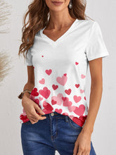 Load image into Gallery viewer, Heart V-Neck Short Sleeve T-Shirt
