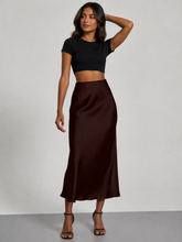 Load image into Gallery viewer, Jia Satin Midi Skirt
