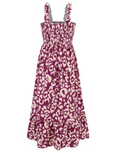 Load image into Gallery viewer, Smocked Printed Square Neck Sleeveless Dress
