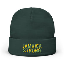 Load image into Gallery viewer, Jamaica Strong Knit Beanie — Embroidered Reggae Flag Winter Hat
