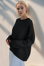 Load image into Gallery viewer, Round Neck Dropped Shoulder Sweater
