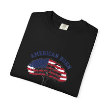 Load image into Gallery viewer, American Born Jamaican Roots T-Shirt — USA Flag Tree Graphic Tee
