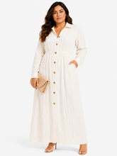 Load image into Gallery viewer, Tarah Textured Button Down Long Sleeve Maxi Dress
