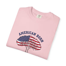 Load image into Gallery viewer, American Born Jamaican Roots T-Shirt — USA Flag Tree Graphic Tee
