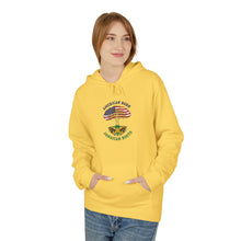 Load image into Gallery viewer, American Born Jamaican Roots Hoodie — USA &amp; Jamaican Flag Heritage Pullover
