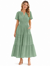 Load image into Gallery viewer, Marley Short Sleeve Tiered Midi Dress
