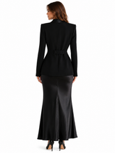 Load image into Gallery viewer, Kendall Satin Lapel Double-Breasted Blazer

