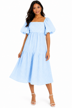 Load image into Gallery viewer, Chloe Plaid Square Neck Midi Dress
