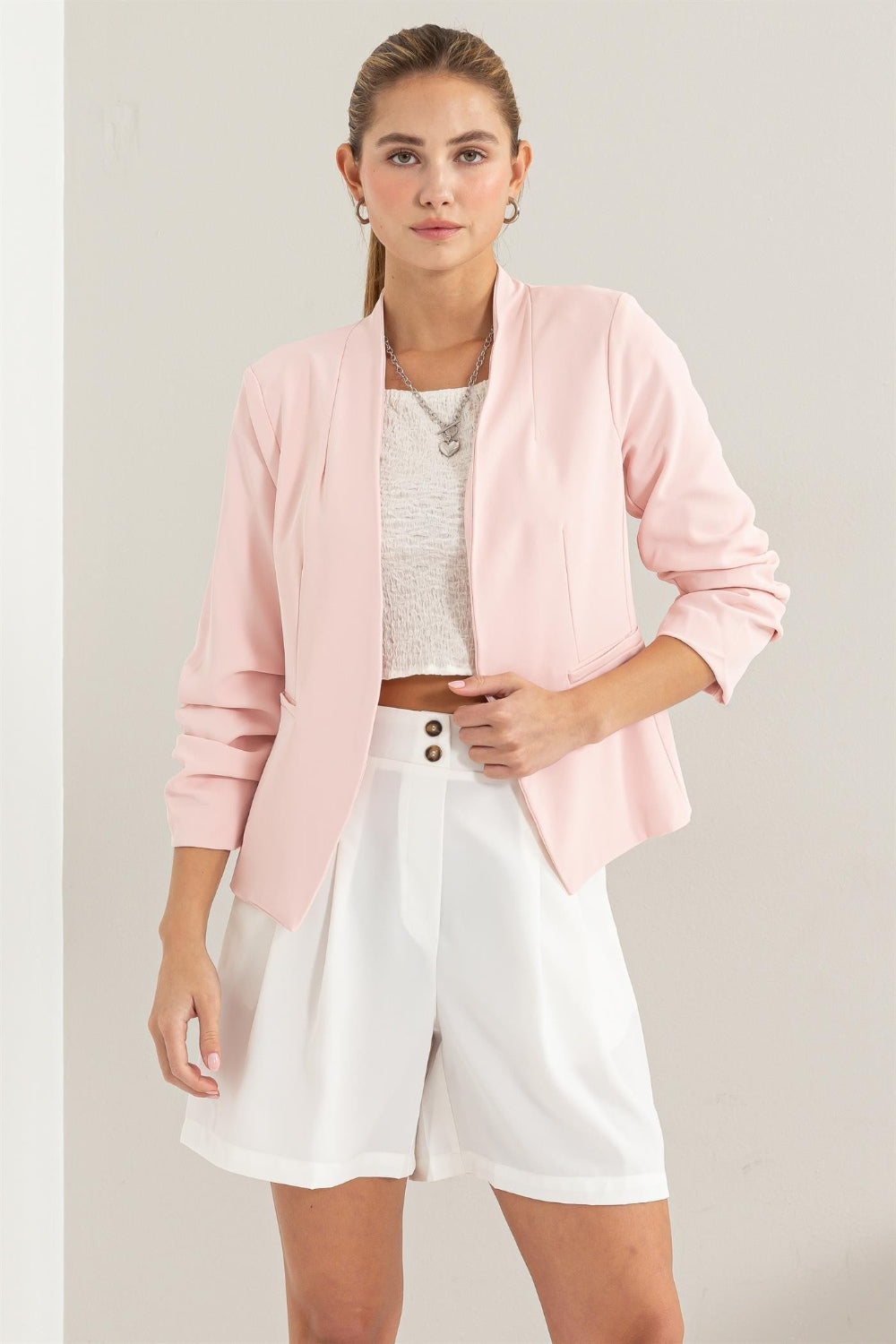 Kerry Ruched Sleeve Blazer