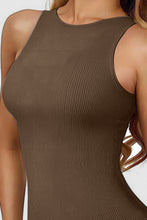 Load image into Gallery viewer, Round Neck Sleeveless Active Bodysuit
