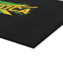 Load image into Gallery viewer, Jamaica Glass Cutting Board — Jamaican Flag Graphic Kitchen Prep Board
