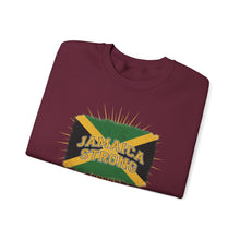 Load image into Gallery viewer, Jamaica Strong Crewneck Sweatshirt – Jamaican Flag Graphic
