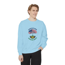 Load image into Gallery viewer, American Born Jamaican Roots Sweatshirt — Patriotic Jamaica Flag Crewneck

