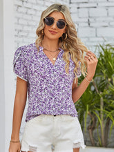 Load image into Gallery viewer, Floral Notched Neck Blouse
