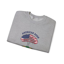 Load image into Gallery viewer, Crewneck Sweatshirt - "American Born Jamaican Roots" Flag Tree Design
