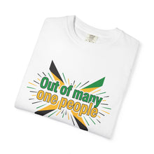 Load image into Gallery viewer, Out of Many One People T-Shirt — Jamaican Unity Flag Graphic Tee
