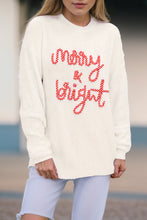 Load image into Gallery viewer, MERRY &amp; BRIGHT Round Neck Sweater
