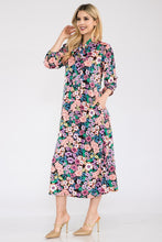 Load image into Gallery viewer, Celeste Floral Midi Dress with Bow Tied
