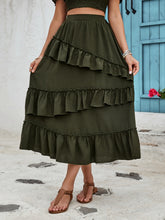 Load image into Gallery viewer, Ruffled Elastic Waist Midi Skirt
