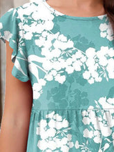 Load image into Gallery viewer, Flower Round Neck Tiered Dress
