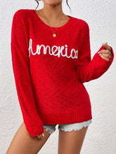 Load image into Gallery viewer, Letter Round Neck Long Sleeve Sweater
