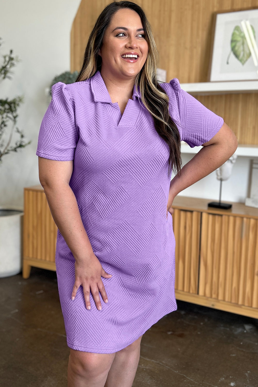 Lavender Short Sleeve Dress