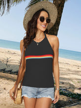 Load image into Gallery viewer, Tied Contrast Halter Neck Tank
