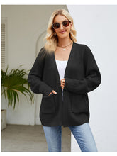 Load image into Gallery viewer, Open Front Raglan Sleeve Pocketed Cardigan
