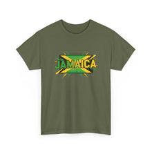 Load image into Gallery viewer, Jamaica Retro Pop Art Tee - Bold Green &amp; Gold Island Graphic Shirt

