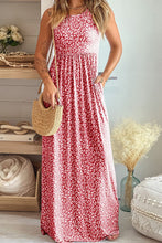 Load image into Gallery viewer, Leopard Round Neck Sleeveless Maxi Dress
