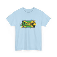 Load image into Gallery viewer, Jamaica Retro Pop Art Tee - Bold Green &amp; Gold Island Graphic Shirt
