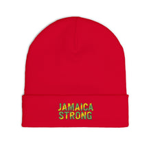 Load image into Gallery viewer, Jamaica Strong Knit Beanie — Embroidered Reggae Flag Winter Hat
