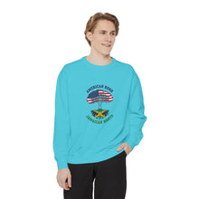 Load image into Gallery viewer, American Born Jamaican Roots Sweatshirt — Patriotic Jamaica Flag Crewneck
