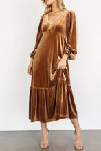 Load image into Gallery viewer, Vivian Long Sleeve Midi Velvet Dress
