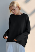 Load image into Gallery viewer, Round Neck Dropped Shoulder Sweater
