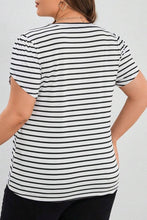 Load image into Gallery viewer, Khaley Striped V-Neck Short Sleeve T-Shirt
