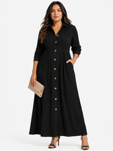 Load image into Gallery viewer, Tarah Textured Button Down Long Sleeve Maxi Dress
