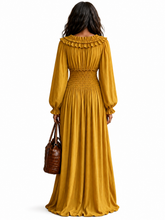 Load image into Gallery viewer, Whitley Off-Shoulder Ruffled Maxi Dress with Smocked Waist
