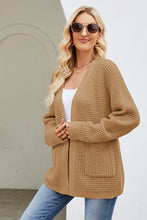 Load image into Gallery viewer, Open Front Raglan Sleeve Pocketed Cardigan
